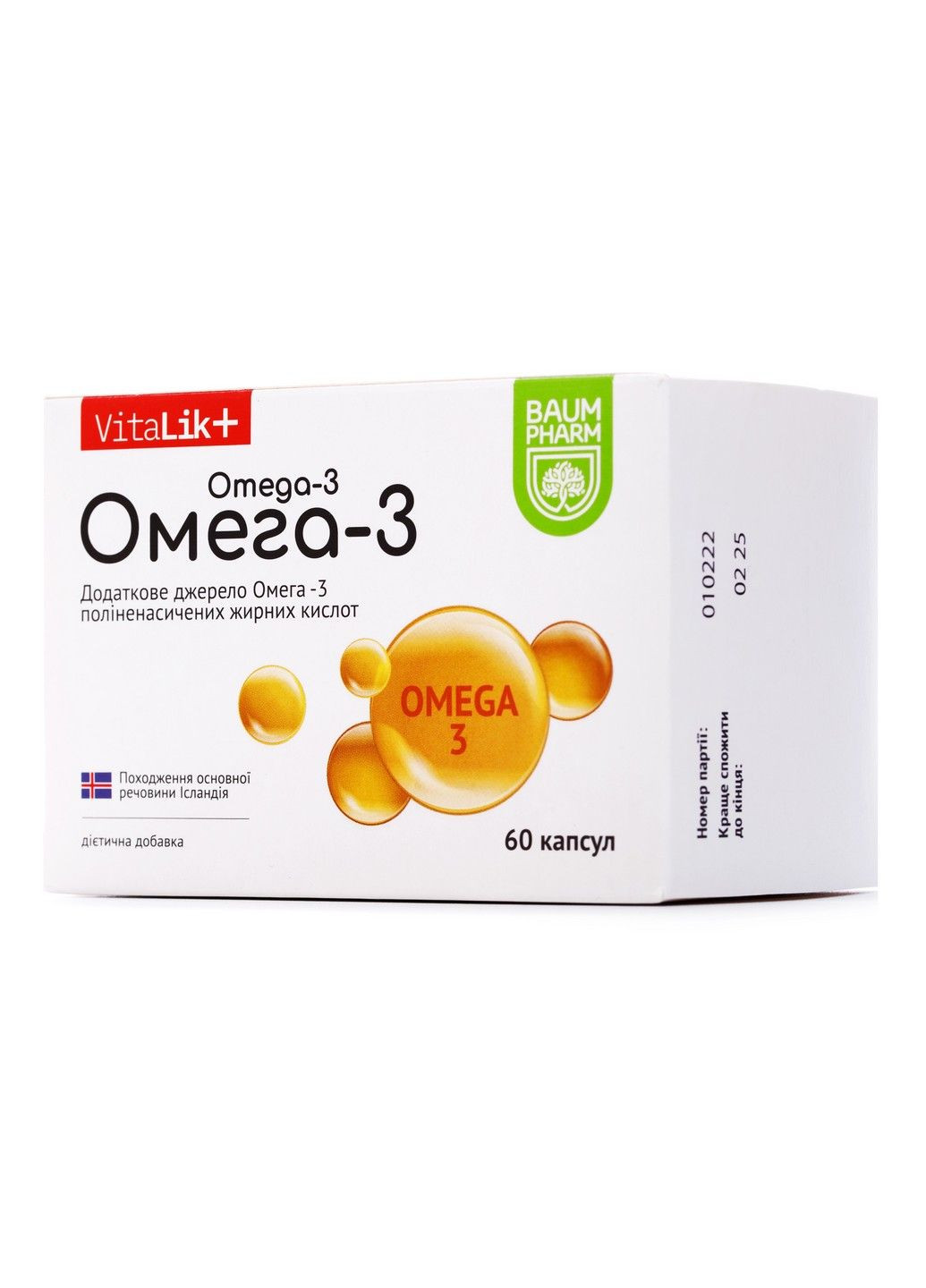 Омега-3 капсули, 60 шт Baum Pharm (290278971)