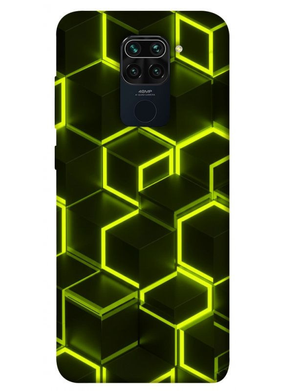 Чохол з принтом для Xiaomi Redmi Note 9, Redmi 10X для Сяомі, ксіомі редмі ноте 9, редмі 10Х Neon hexagon No Brand (338612874)