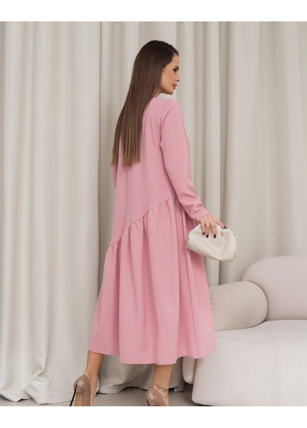 Рожева повсякденний сукня 14454 xl рожевий ISSA PLUS