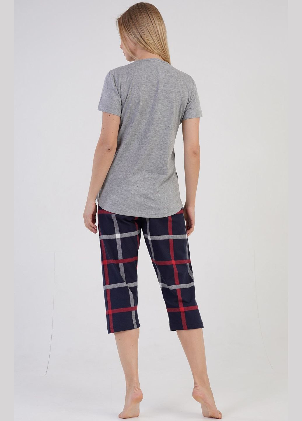 Сіра всесезон піжама жіноча ( футболка, бриджі) футболка+ бриджі Vienetta