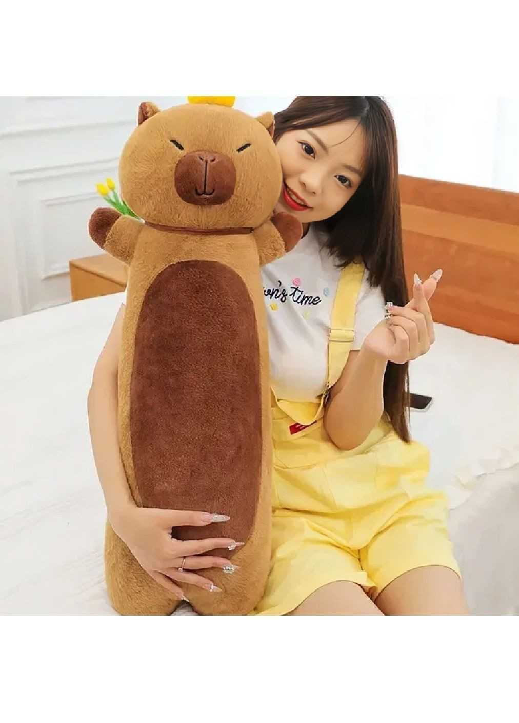 Мягкая плюшевая игрушка подушка обнимашка капибара батон для детей взрослых всей семьи (481831-Prob) Размер 70 см Unbranded (366869172)