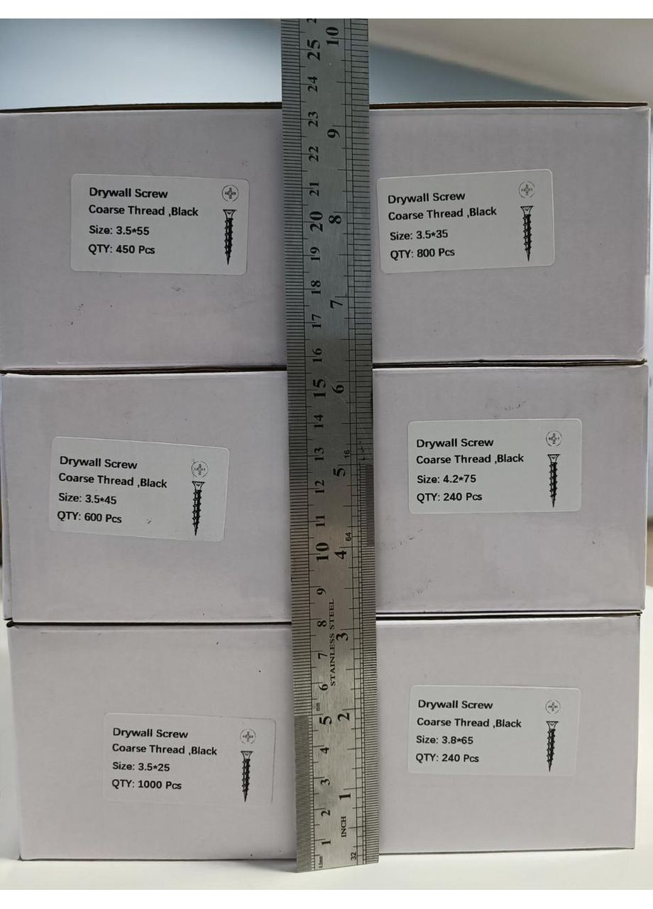 Саморіз по дереву 3,5×45 мм шуруп високоміцний з потайною головкою PH2 чорний фосфат (600 шт) Shenzhen (369717794)