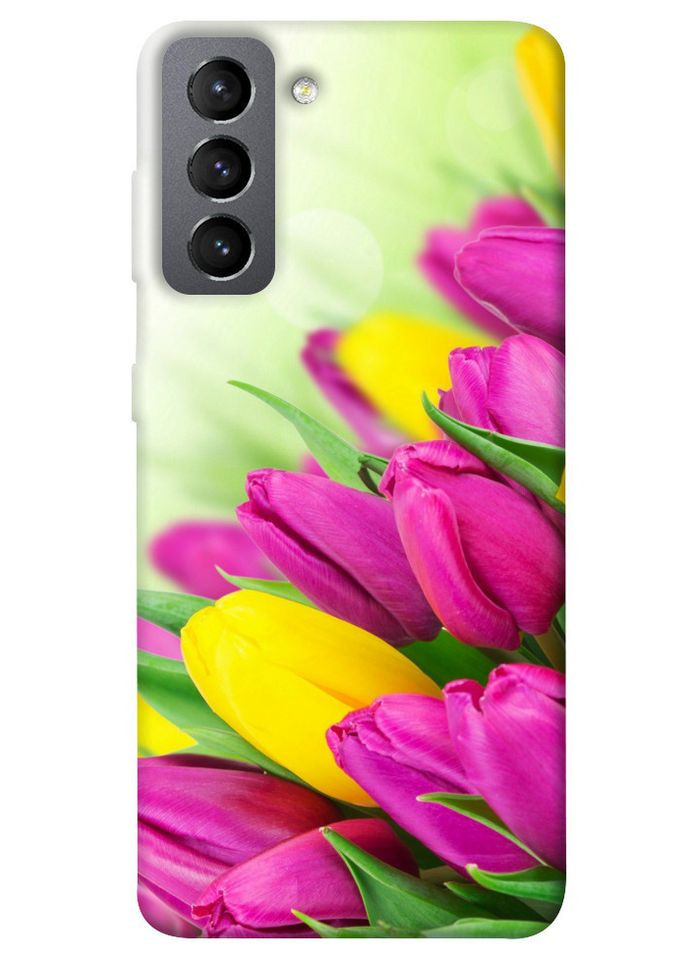 Чехол с принтом для Samsung Galaxy S21 FE / на самсунг галакси с21 фе Красочные тюльпаны No Brand (339063917)