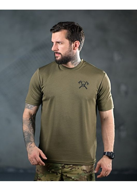 Тактична чоловіча футболка Череп олива No Brand (349508217)