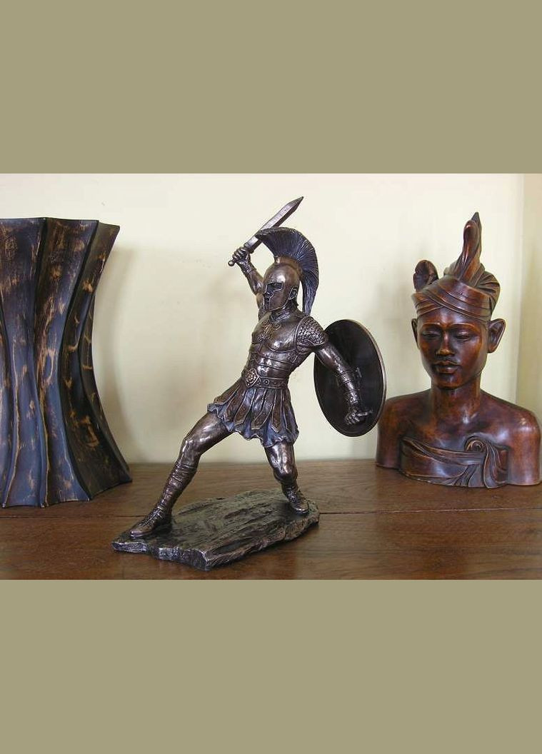 Статуэтка Воин Гектор 28 см фигурка полистоун с бронзовым покрытием 76232 Veronese (302238970)