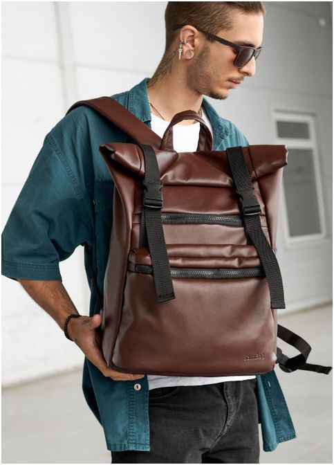 Мужской рюкзак ролл RollTop LTT шоколадный (R-24238020m-VS) Sambag (302450065)
