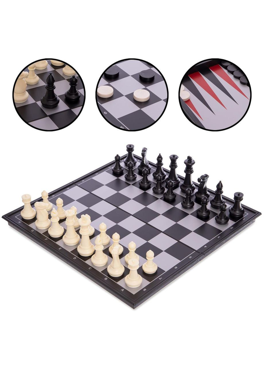 Шахматы, шашки, нарди 3 в 1 пластиковые магнитные SP-SC59810 (р-р доски 36см x 36см) (SC59810) SP-Sport (361435965)