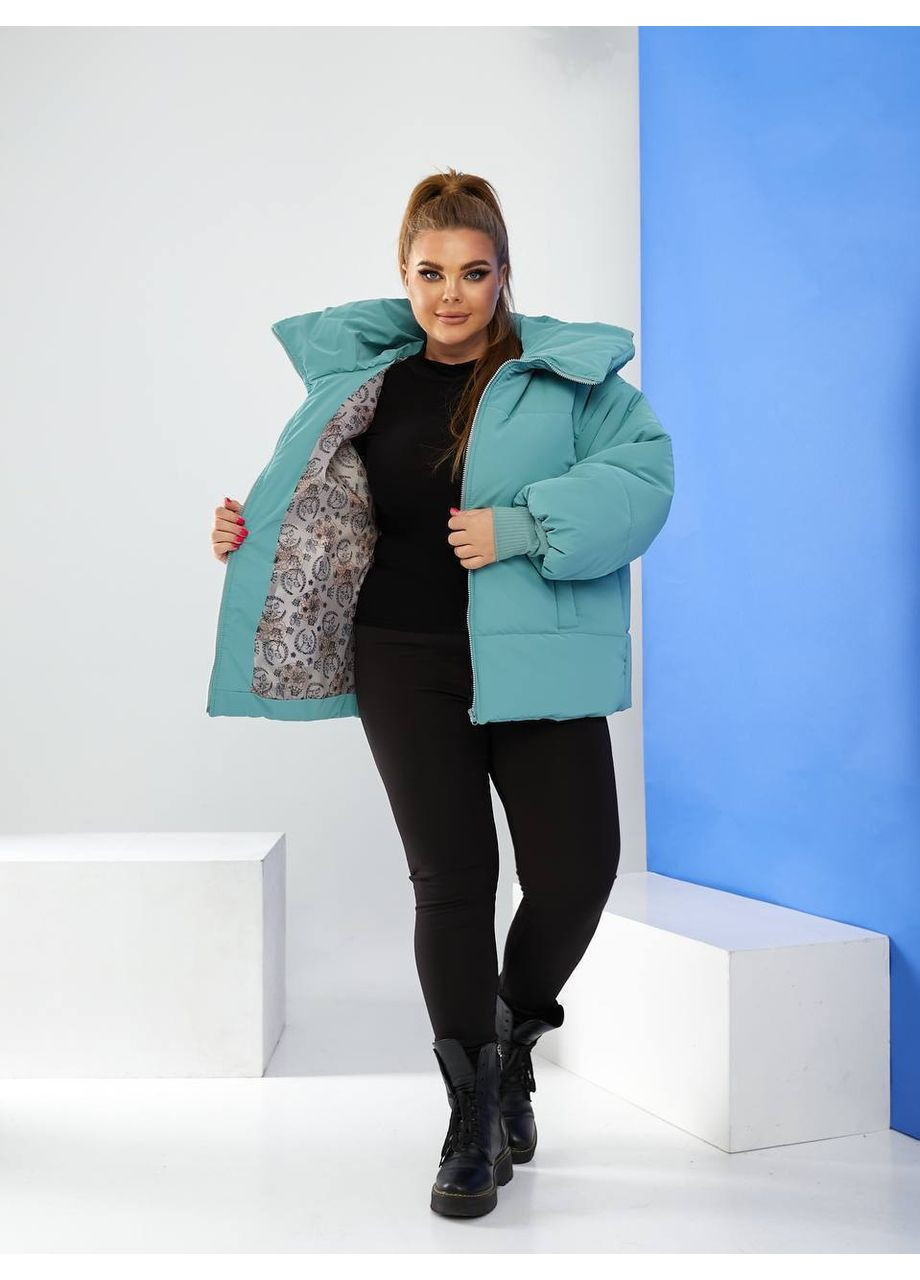 М'ятна зимня жіноча зимова куртка класу люкс з глибоким капюшоном і водовідштовхувальною тканиною — заміри в описі куртка-пальто DK/DL Мода без кордонів