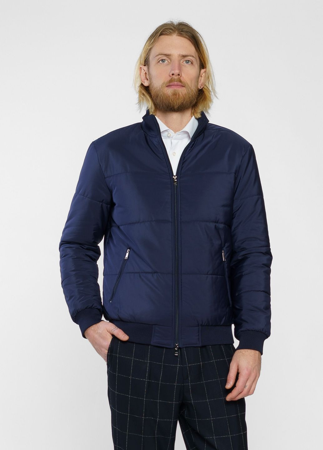 Синяя зимняя куртка мужская синяя Arber Varsity Jacket H19