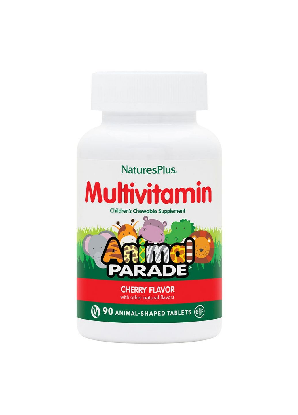 Вітаміни та мінерали Animal Parade Children's Multivitamin, 90 жувальних таблеток Вишня Natures Plus (293480308)