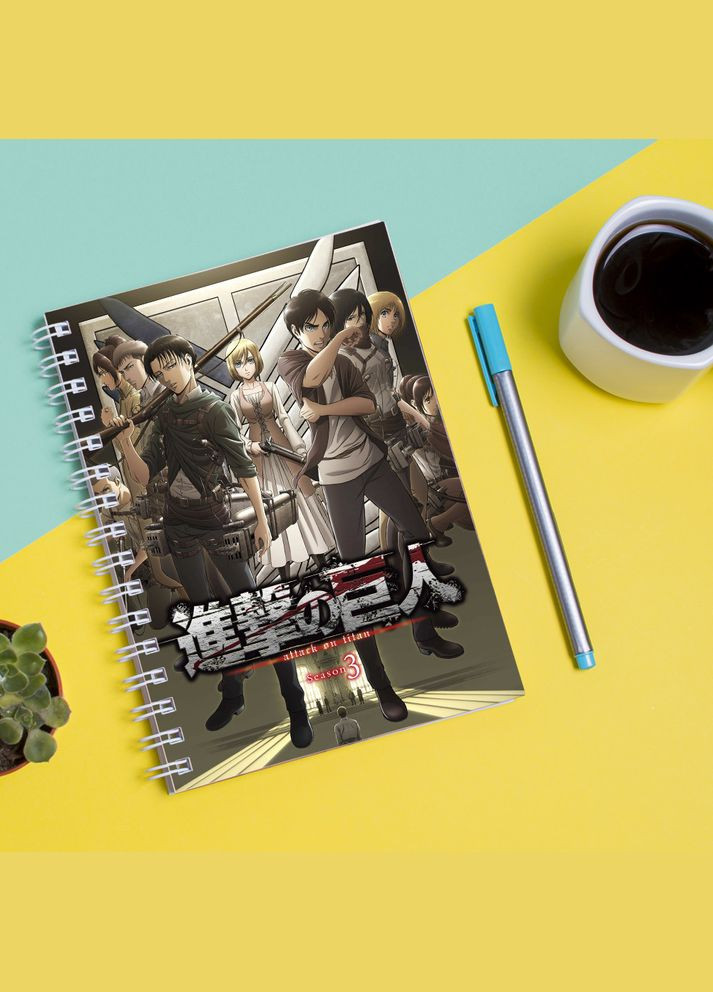 Скетчбук (Sketchbook) блокнот для рисования с принтом "Attack on Titan - Вторжение титанов 1" Кавун блокнот для малювання (316132822)