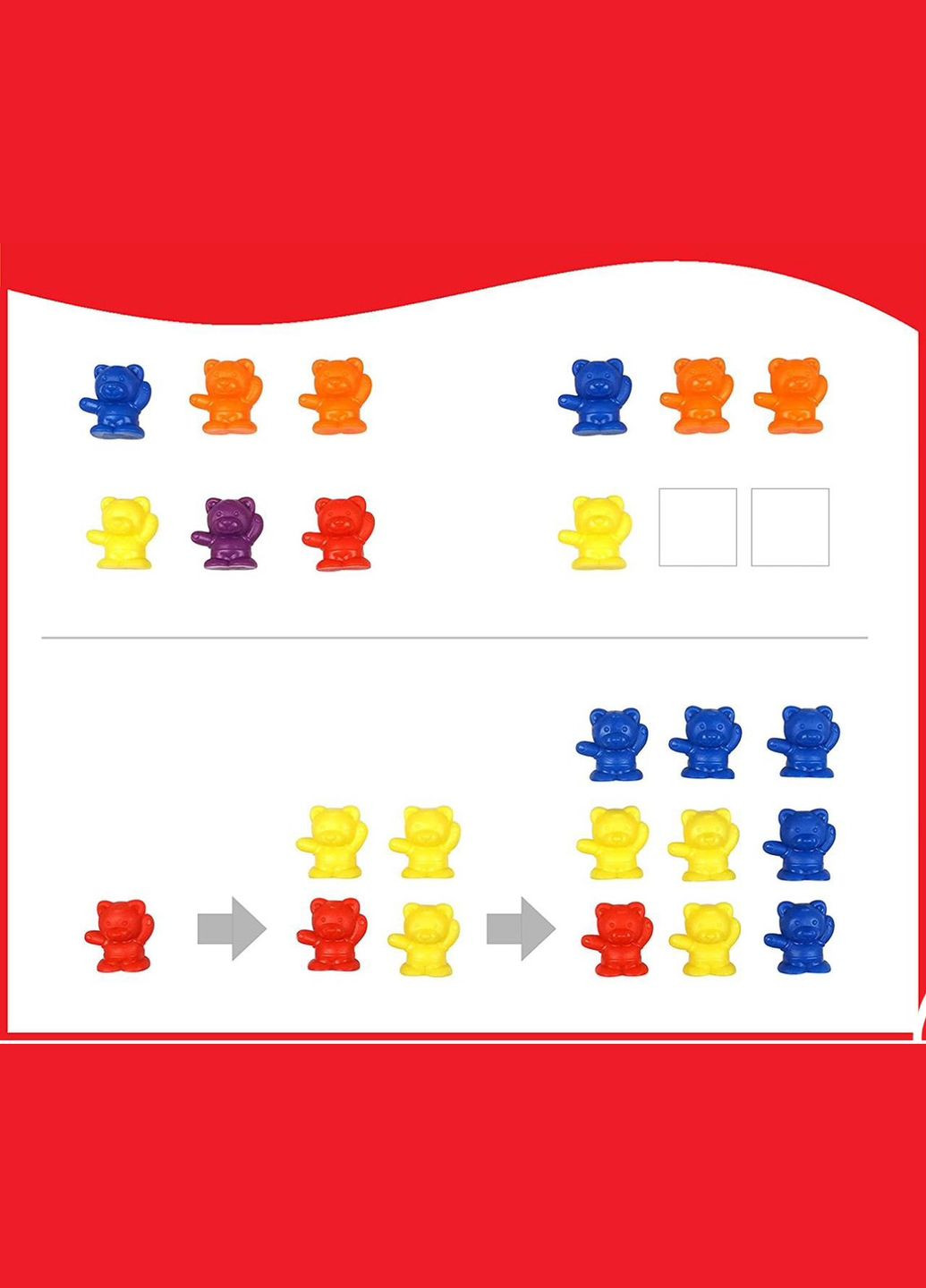 Набор фигурок для сортировки "Медвежата" (60 шт) Счетчики маленькие мишки Edx Education (338425668)