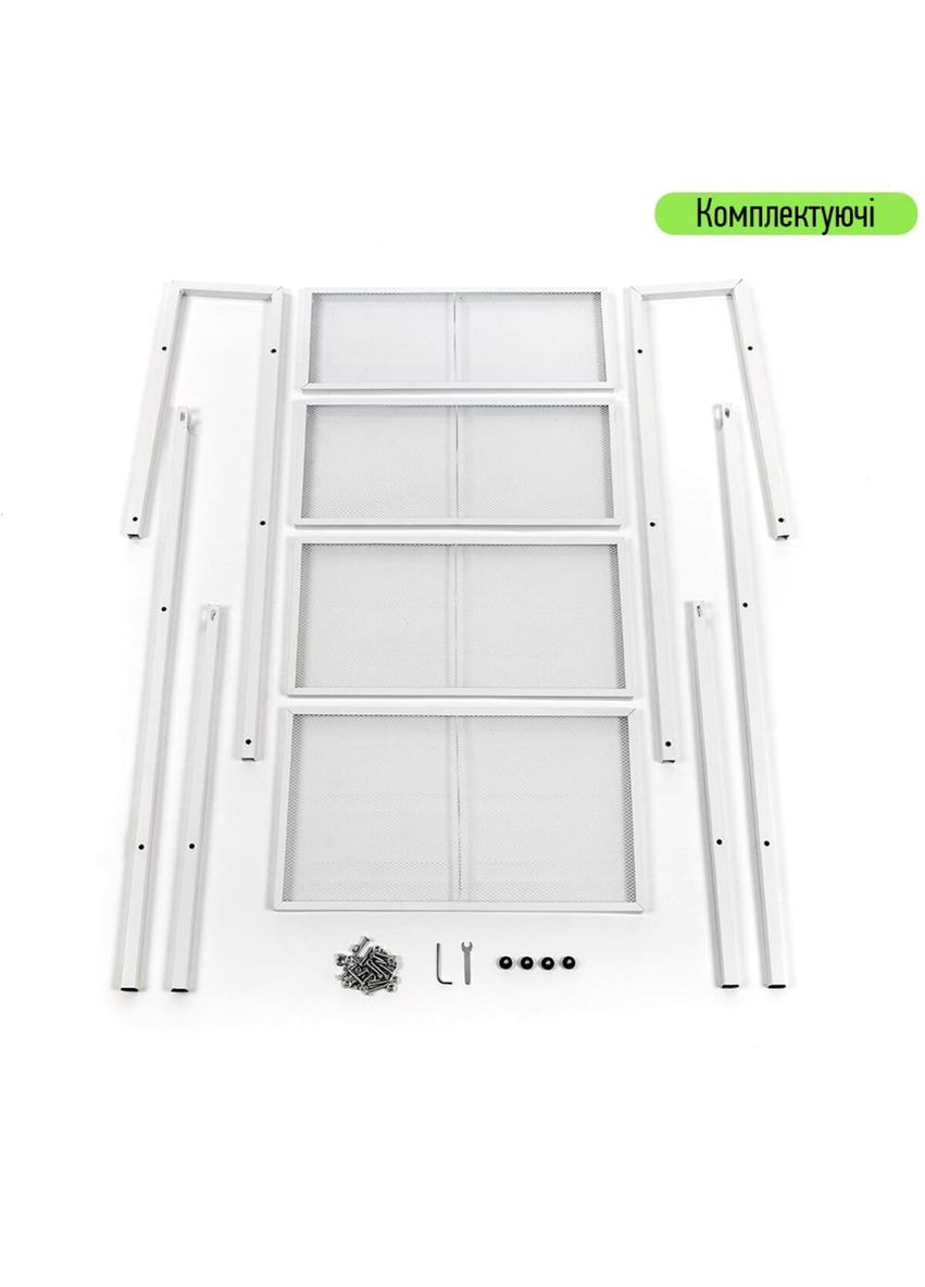 Стелаж-етажерка чотириярусний з металу білий 60*35*148см SW-00002104 No Brand (328633402)