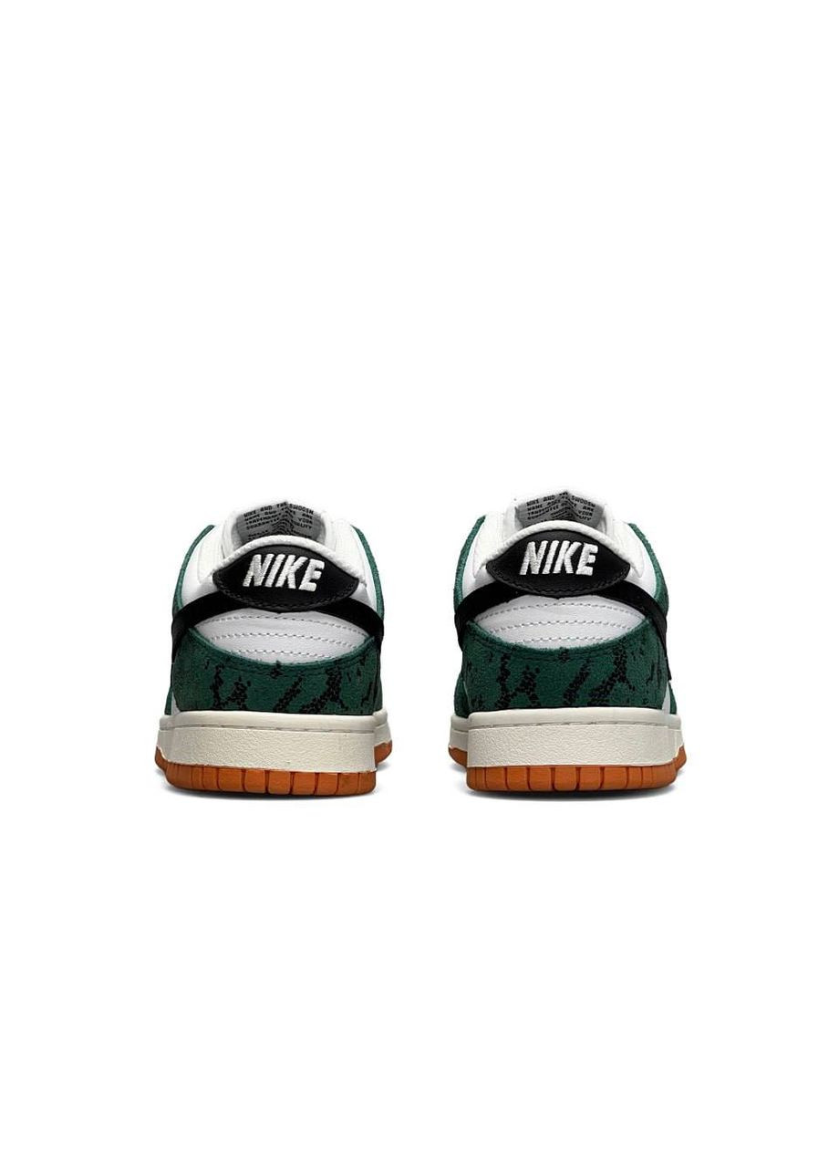 Зеленые демисезонные кроссовки женские, вьетнам Nike SB Dunk Low Green Snake