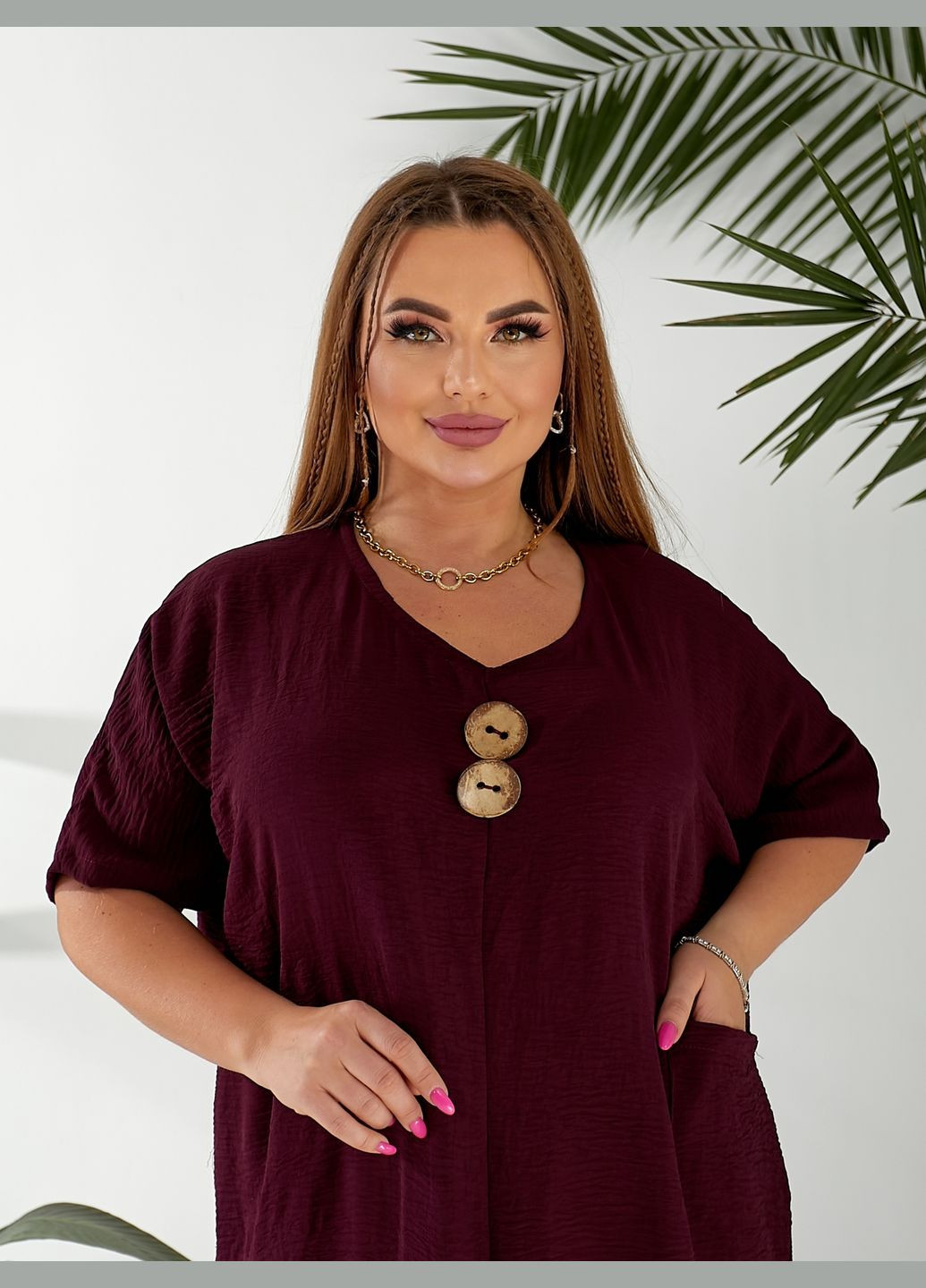 Жіноча легка літня сукня вільного фасону сарафан оверсайз з розрізами великих розмірів No Brand (329033725)