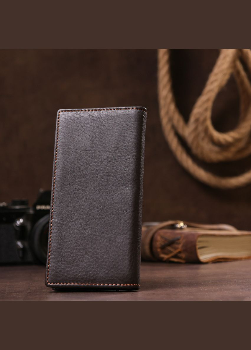 Кошелек мужской кожаный в гладкой коже 14645 Коричневый Vintage (306882084)