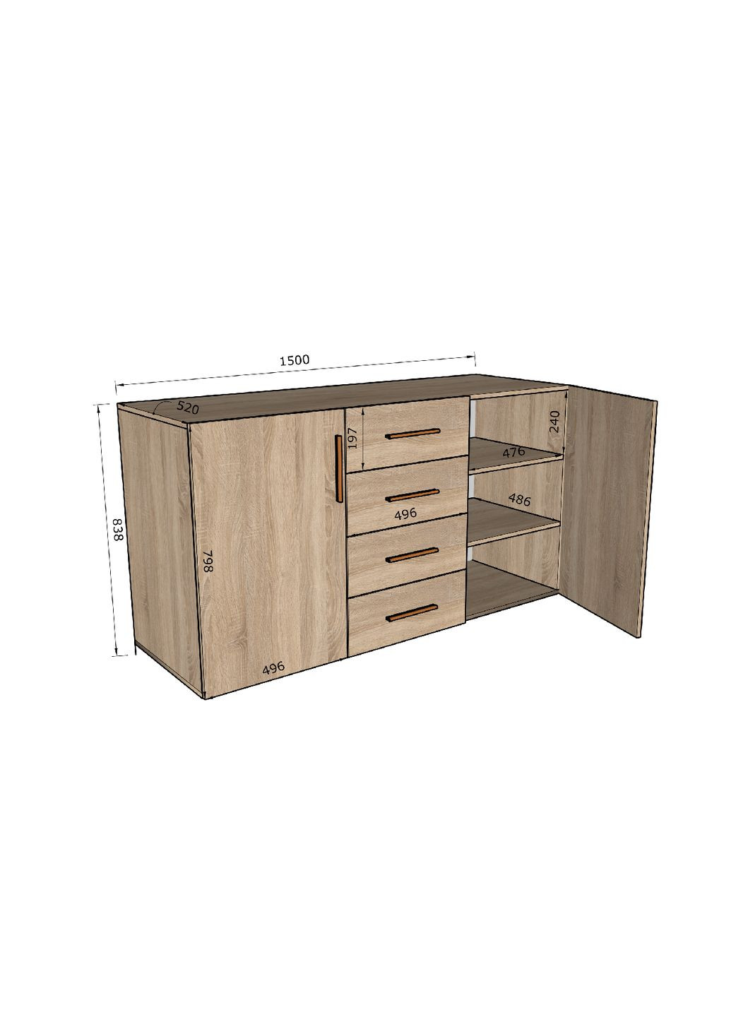 Комод для вещей с дверцей от ST-0004 MORELI (335424766)