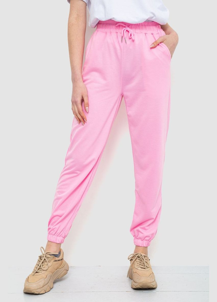 Спорт штани жіночі однотонні, колір рожевий, Ager (288751893)
