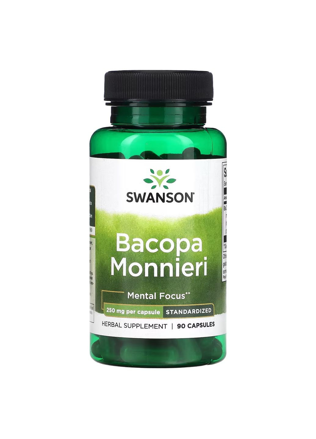 Екстракт бакопи моньє Bacopa Monnieri, 250 mg, 90 caps Swanson (292555745)