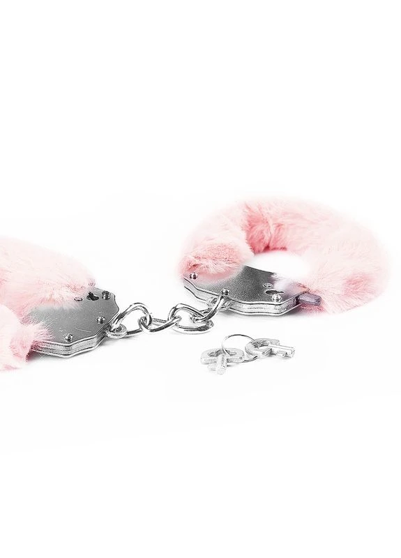Металлические розовые наручники с мехом Fetish Pleasure Fluffy Handcuffs Lovetoy (381406308)