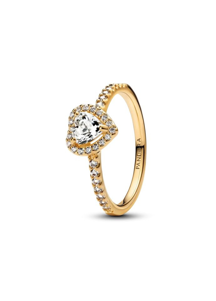 Серебряное кольцо Блестящее прозрачное сердце No Brand (325881559)