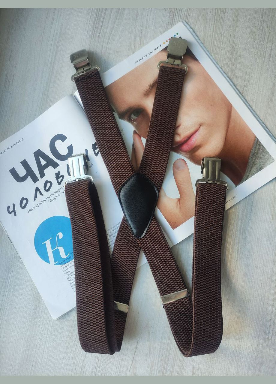 Мужские подтяжки коричневые No Brand (330775028)