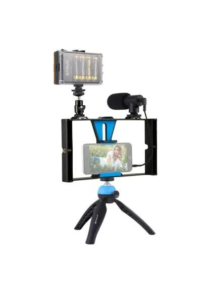 Набір блогера 4in1 (light, mount, phone holder, microphone) (PKT3023) Puluz phone holder, microphone), mount, 4in1 (light (400302191)