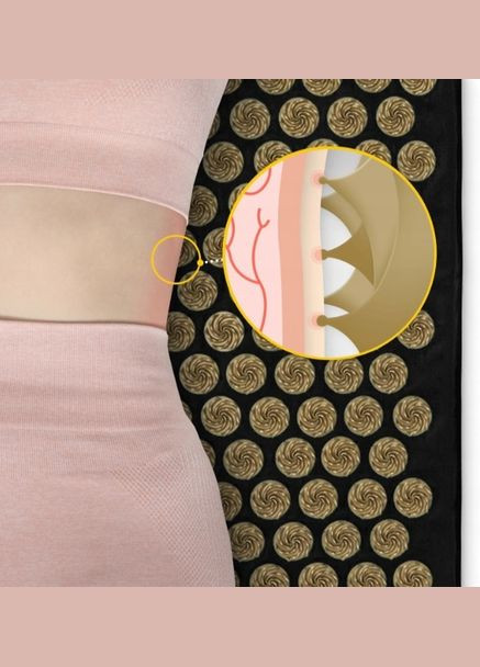 Килимок акупунктурний з подушкою Ergo Mat XL Аплікатор Кузнєцова Black/Gold () 4FIZJO P-5907739313843 (275653981)