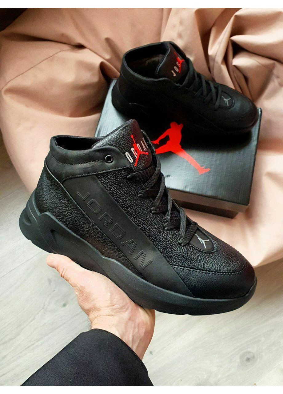 КРОСІВКИ ЖІНОЧІ NIKE JORDAN BOOTS WINTER LEATHER НАЙК АІР ДЖОРДАН No Brand чорні зими (368862054)