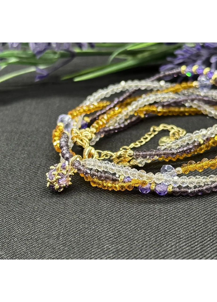 Чокер трехрядный Чешский Хрусталь, Циркон +подвеска Ягодка, гип-ный сплав цвет золото d-3-4-6мм+- L-38-43см No Brand циркон латунь, натуральный камень, стекло золото (362695390)