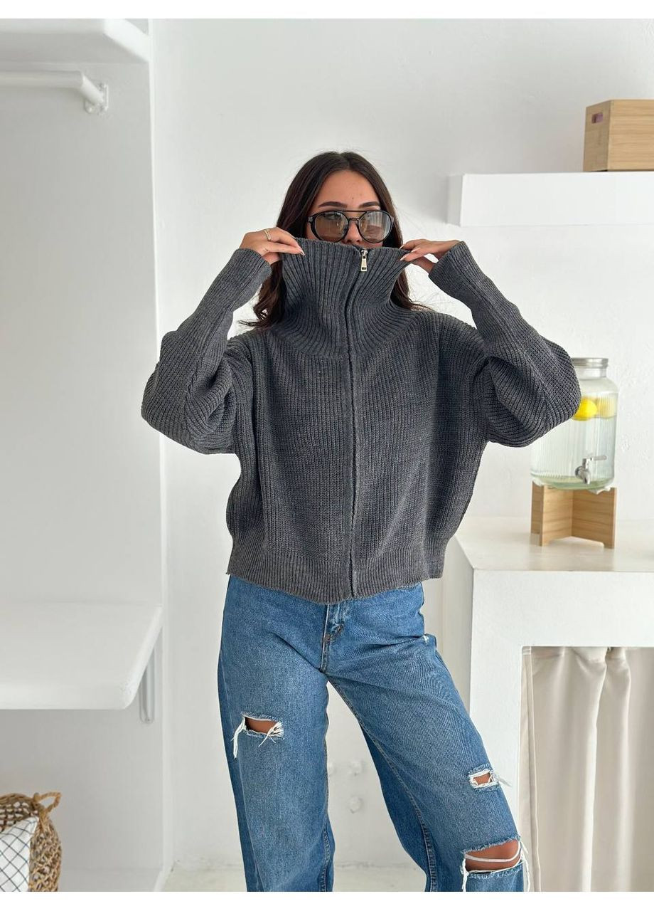 В'язаний светр на блискавкою No Brand (366072560)