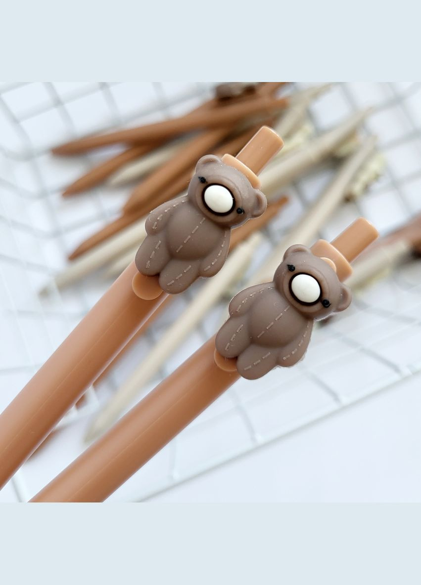 Гелевая ручка в корейском стиле с объемной фигуркой милого мишки черная гелевая паста сменный стержень No Brand (320916859)