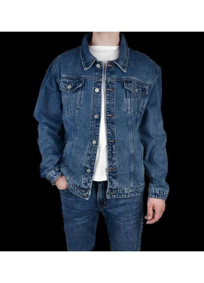 Мужской джинсовый пиджак батал синий (842) Baron (362045152)