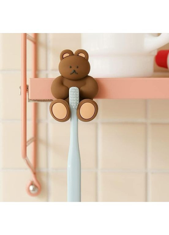 Тримач для зубної щітки настінний Ведмежатко Black Coffee Brown No Brand (366303994)