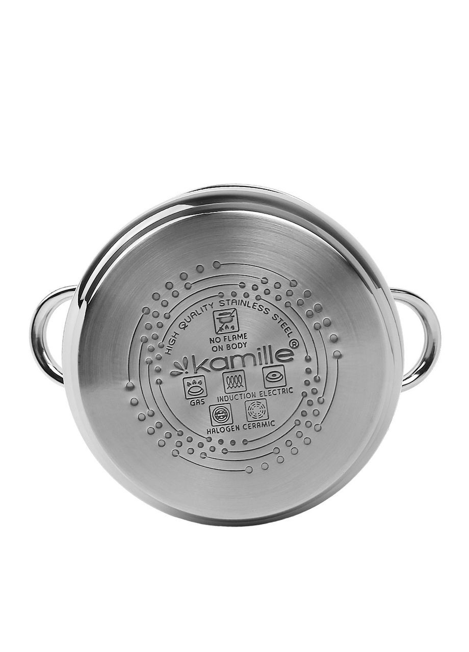 Кастрюля 13 л. из нержавеющей стали KM 5405 со стеклянной крышкой Kamille (356131328)