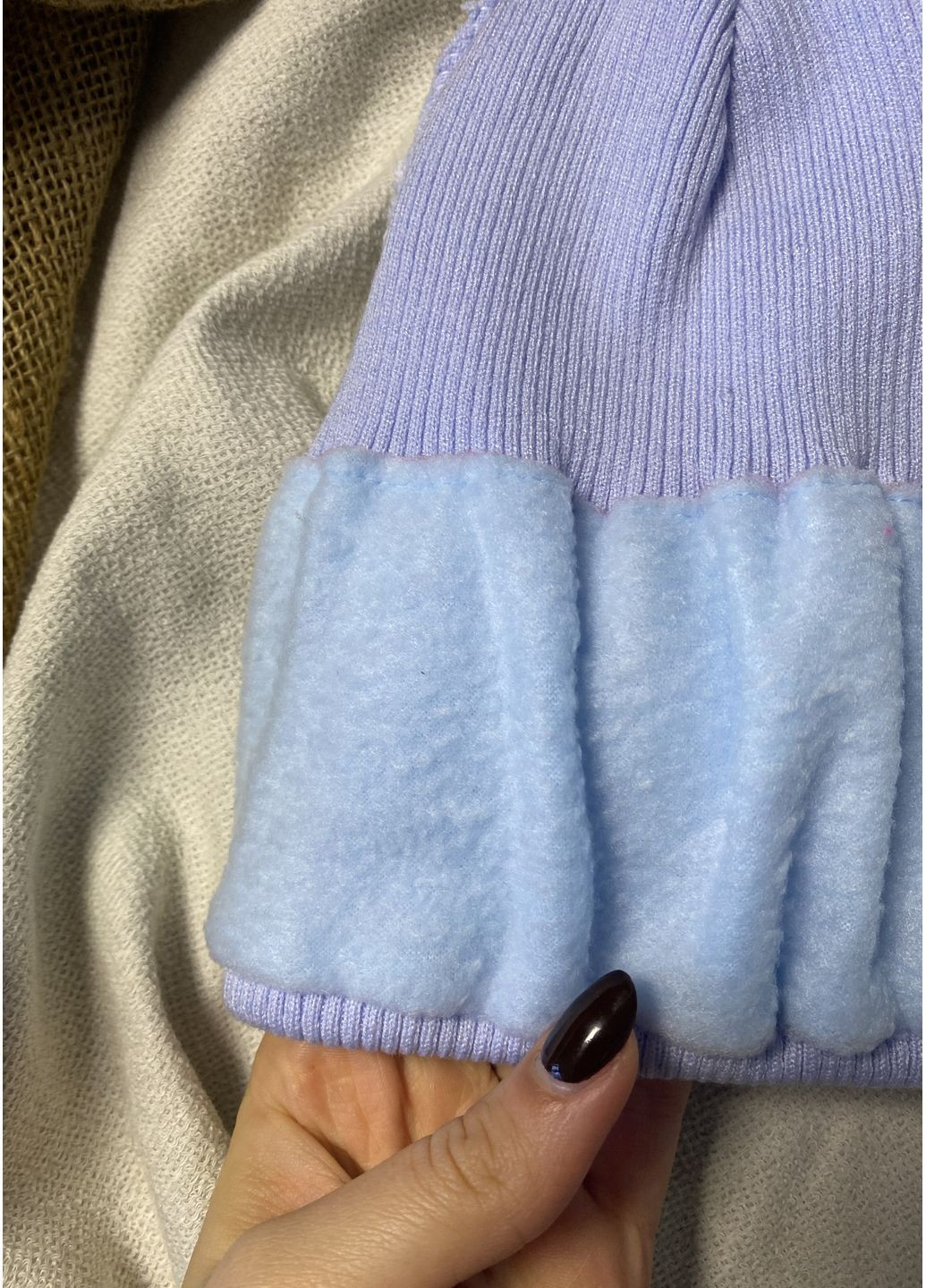 Двухслойная шапка для детей и подростков с отворотом, утеплённая флисом, для холодной осени и зимы Talvi Твіст (370369513)