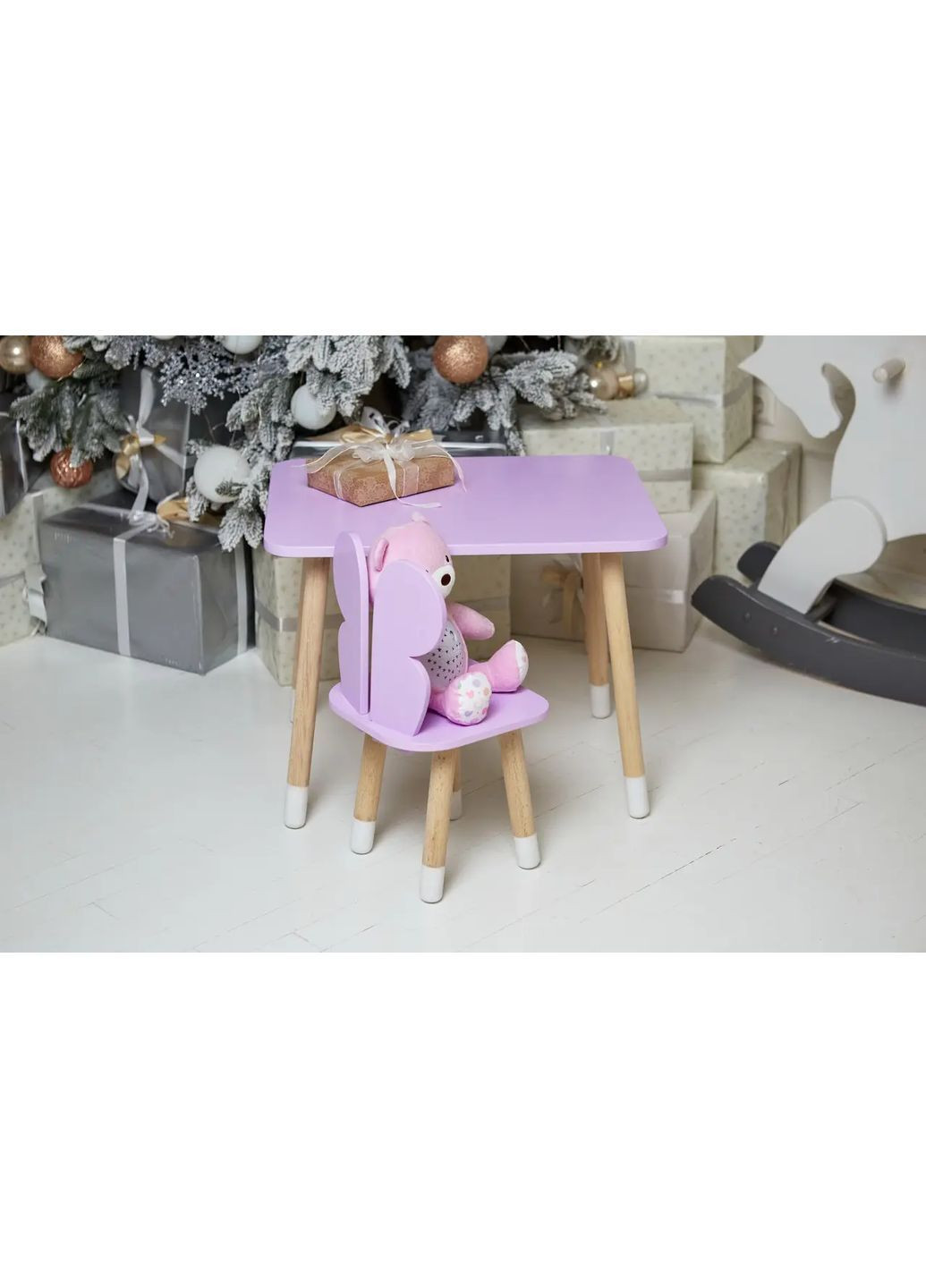 Столик детский со стульчиком Бабочка 46x60x45 см Фиолетовый (2184798415) No Brand (371687264)