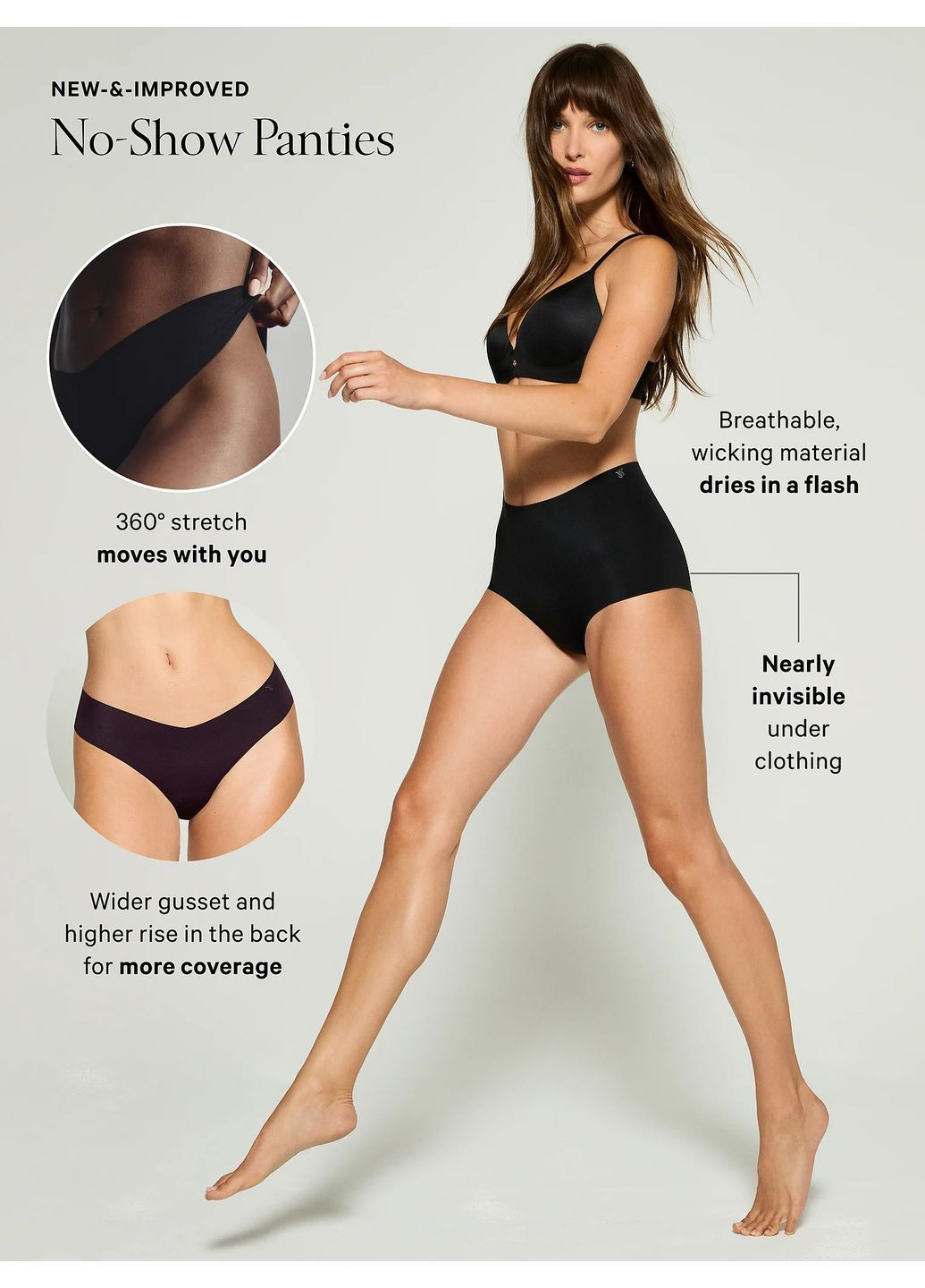 Бесшовные высокие трусики Victoria's Secret No-Show Modern Brief Panty (370671411)