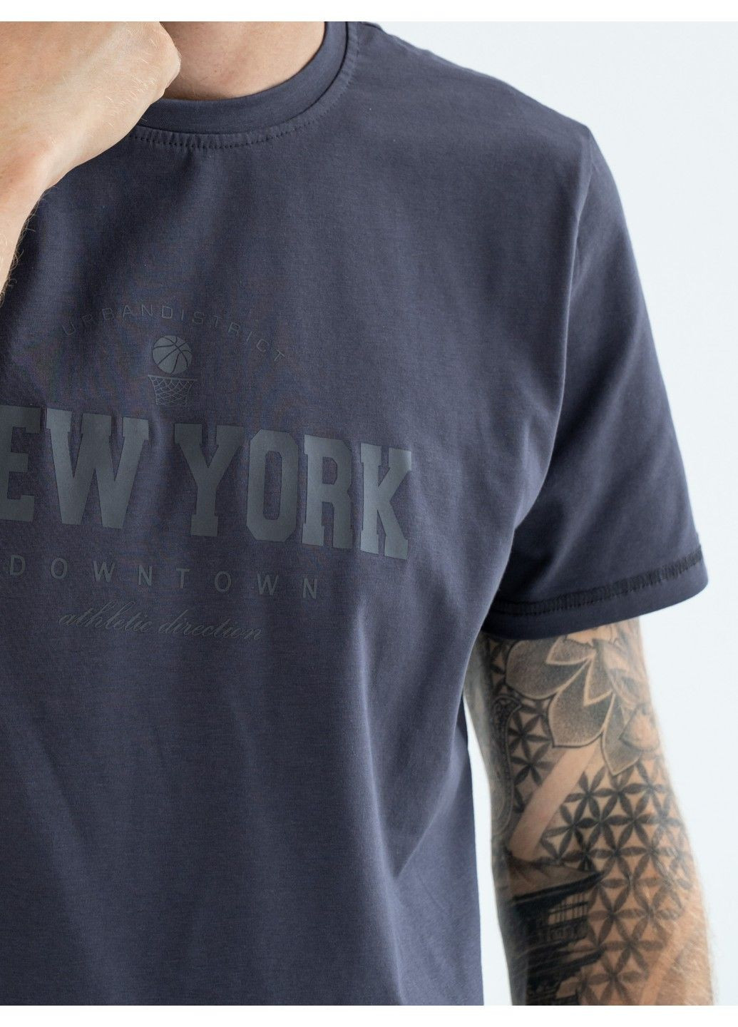 Темно-серая мужская футболка new york пепельная Teamv