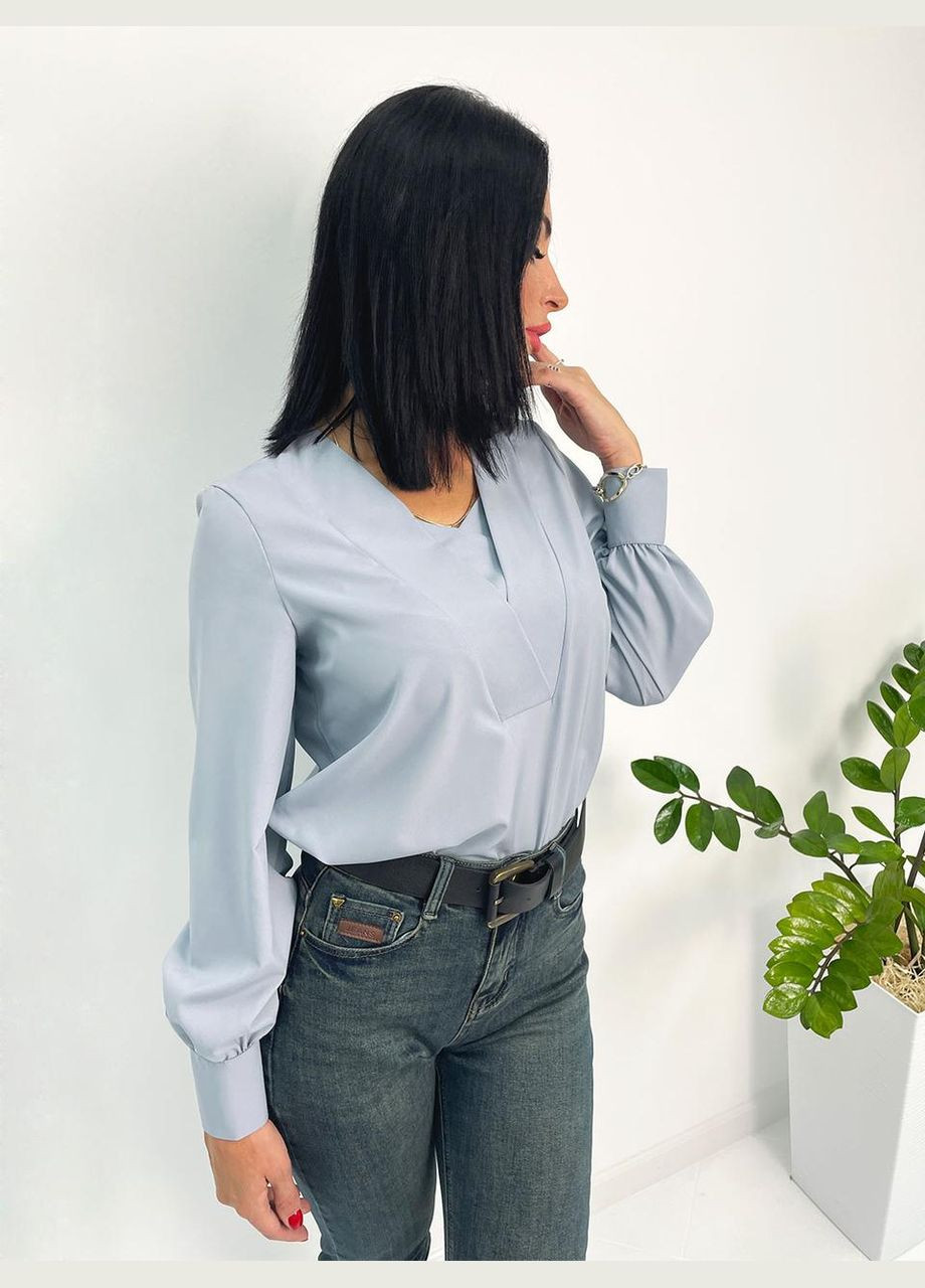 Сіра жіноча блуза з довгим рукавом Fashion Girl