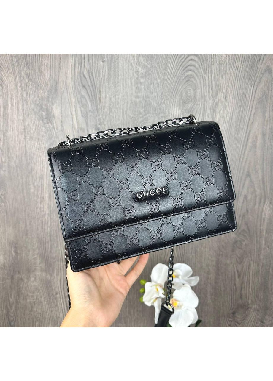 Жіноча міні сумочка клатч чорна екошкіра на плече ProDobro (363260084)