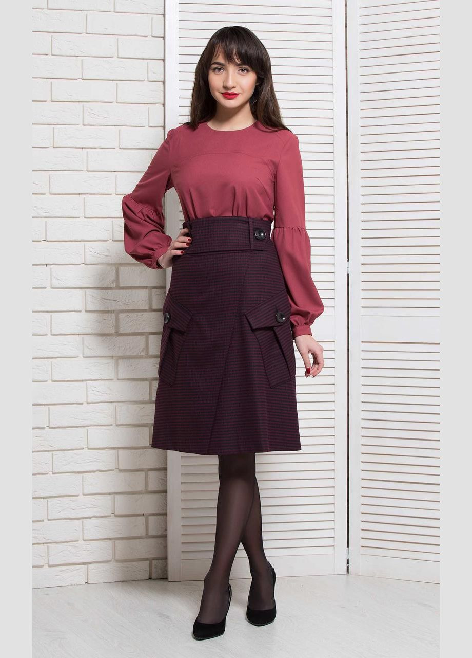 Бордовая демисезонная женская блуза базовая офисная с длинным рукавом классика однотонная вишнёвая mkbt9187-1 Modna KAZKA