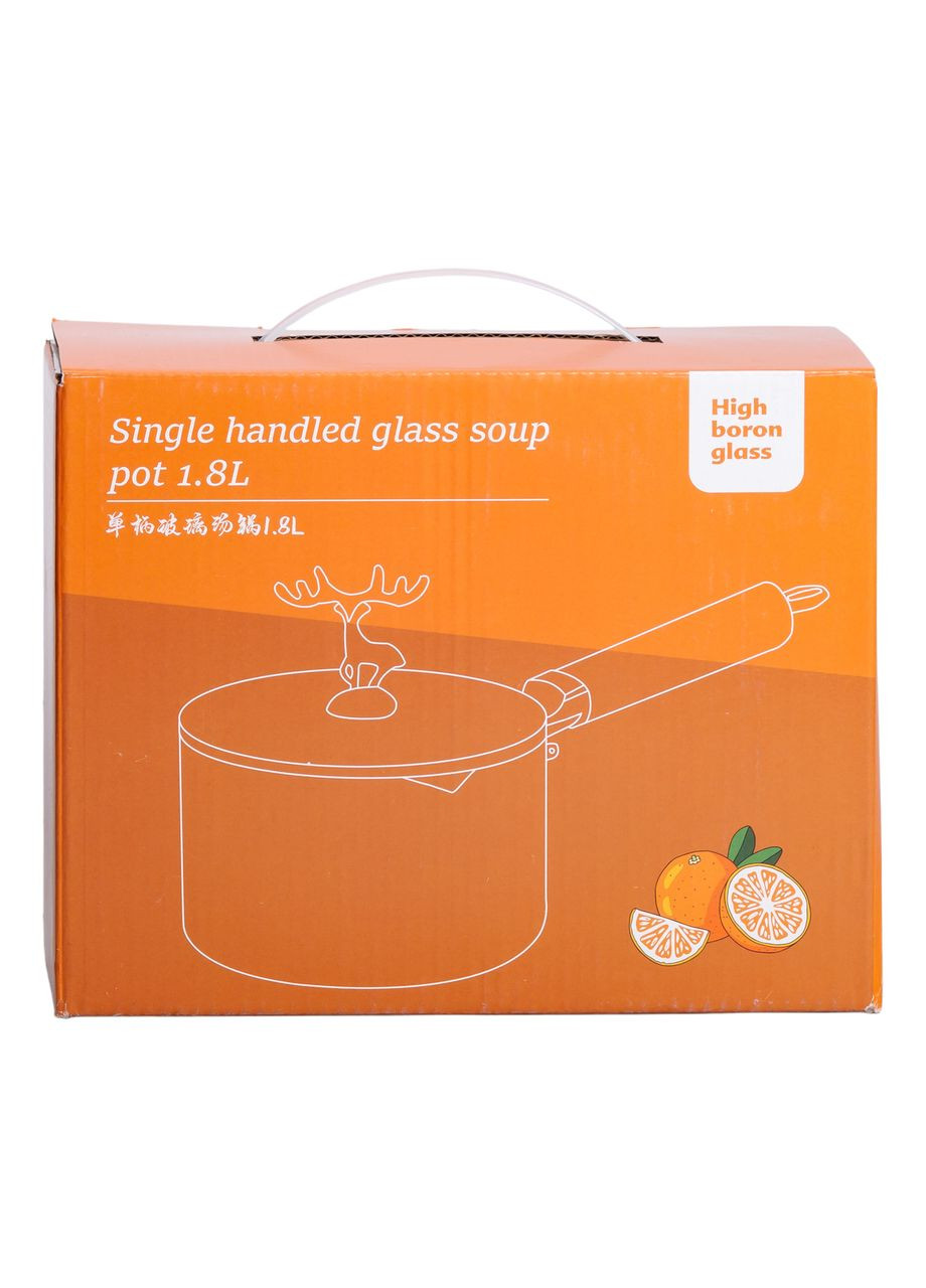 Стеклянный ковш с крышкой для кухни 1.8 л ручкой и носиком HP-34-19 Jooki (358706449)