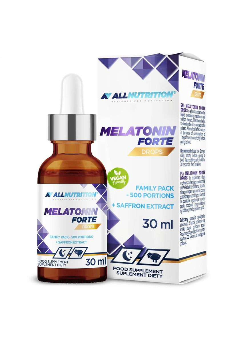 Мелатонин жидкий Liquid Melatonin Forte Drops 30 мл (500 порц.) Allnutrition (365806787)