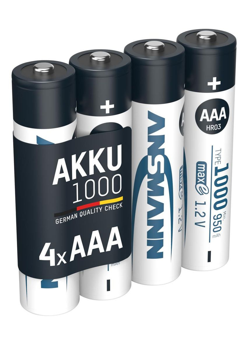 Аккумуляторы AAA/HR03 NI-MH 1000 mAh BL 4 шт Ansmann (370621258)