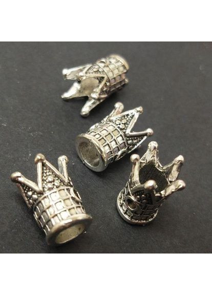 Бусина Корона 7х13 мм металева, колір Срібло Plus-plus (352744610)