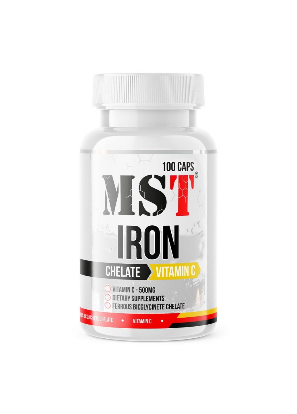 Вітаміни та мінерали Iron Chelate Plus Vitamin C, 100 капсул MST (293338885)