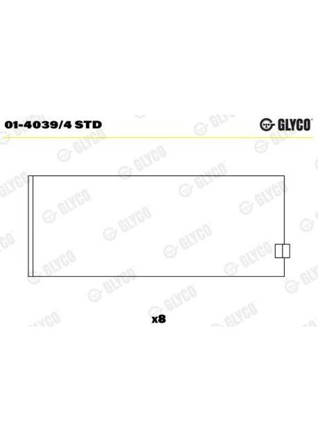 Вкладыши ROVER 18K4/18K4F/18K4K 01-4039/4 STD Glyco (366212865)