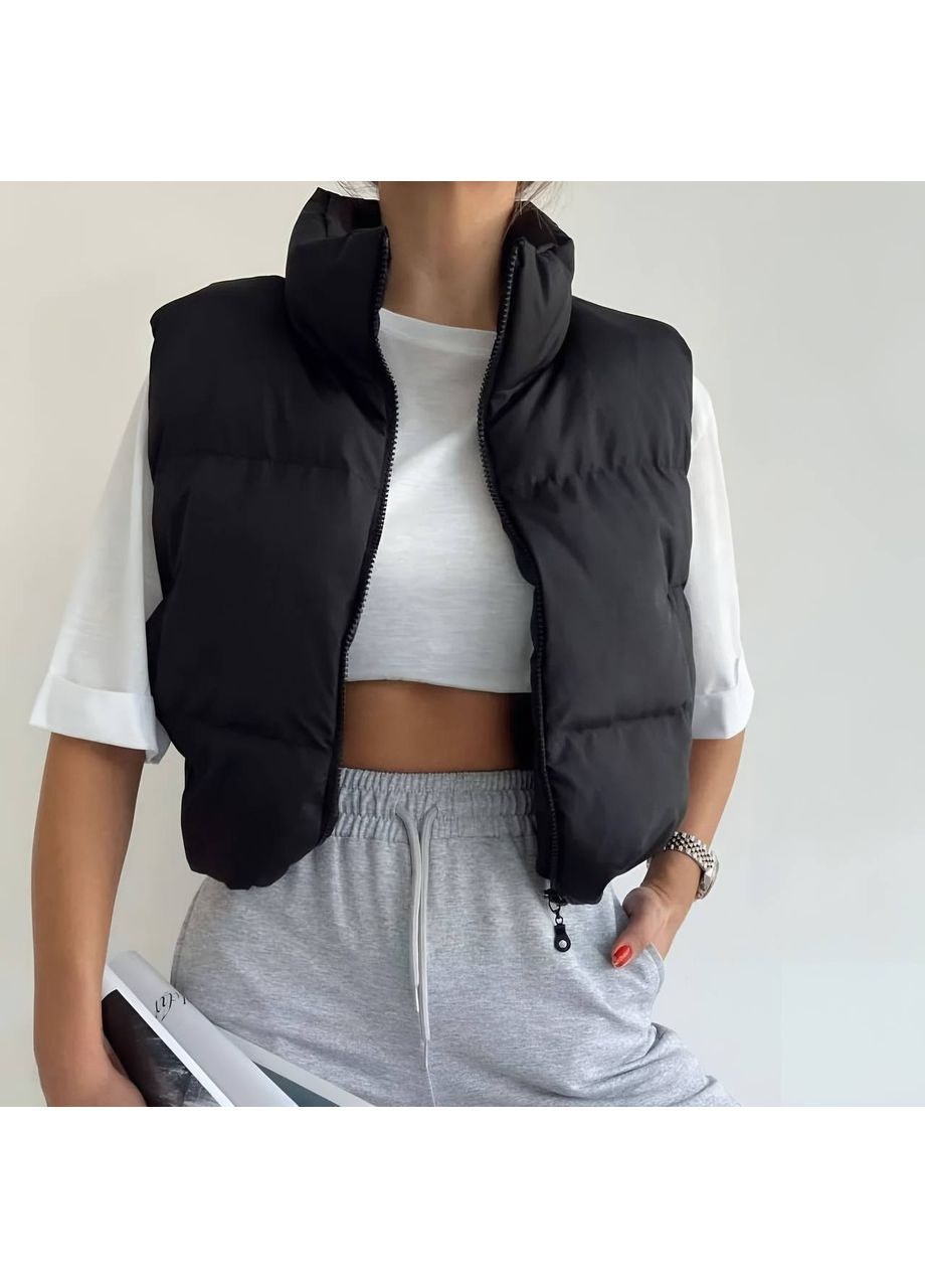 Женская утепленная жилетка с высоким воротником No Brand (365639498)