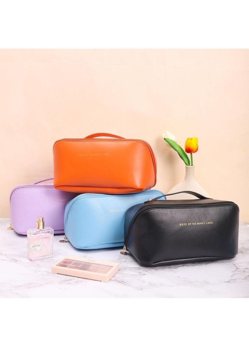 Удобная косметичка из искусственной кожи, дорожный органайзер для косметики нежно фиолетовая No Brand (326487942)